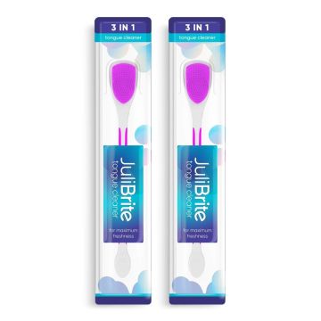 Limpador de Língua JuliBrite – Pack com 2 Unidades (Rosa)
